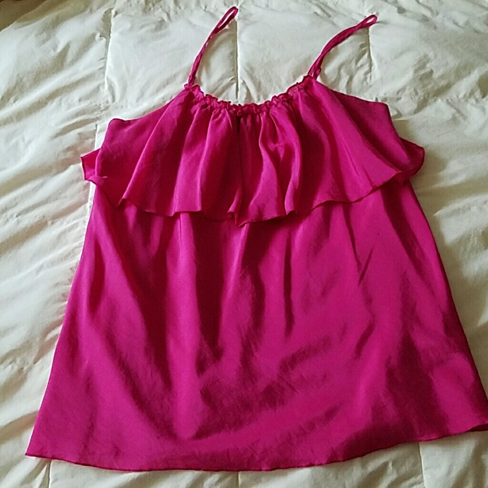 GAP Silk/Cotton Blend Ruffle Tank Size Small - Picture 7 of 7